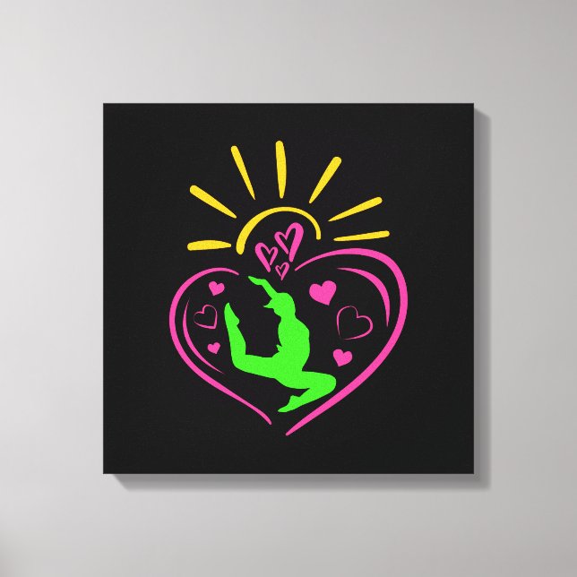 Lienzo Gimnasia chica - Corazón veraniego (Anverso)
