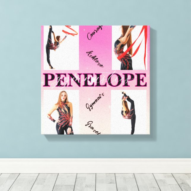 Lienzo Gimnasia enmarañada Rosa 4 Foto Alentamiento (Insitu (piso de madera))