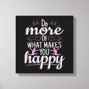Lienzo Gimnasia Femenil - Frase Motivacional Feliz