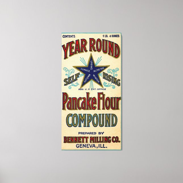 Lienzo Ginebra Illinois Bennett Milling Company Fox River (Anverso)