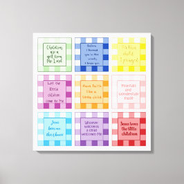 Lienzo Gingham Baby versos basados en la fe