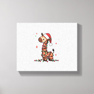 Lienzo Girafa Árbol de Navidad Girafa Navidad Mujeres de 