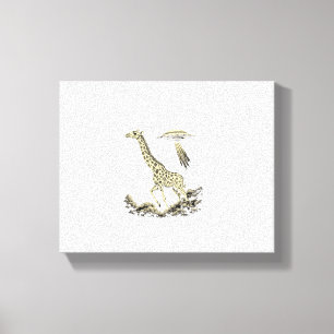 Lienzo Girafa divertida y cósmica para mujeres raras