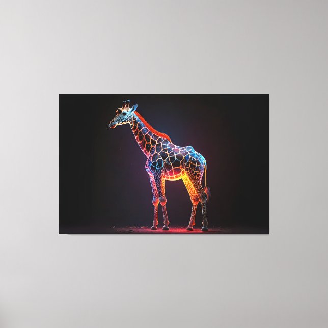 Lienzo Giraffe colorida (Anverso)
