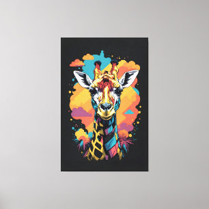 Lienzo Giraffe colorida