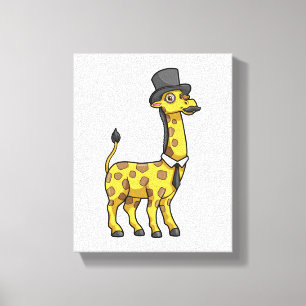 Lienzo Giraffe como Caballero con Gorra, Tie y Mustache