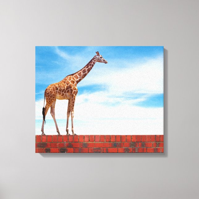 Lienzo Giraffe en la pared (Anverso)