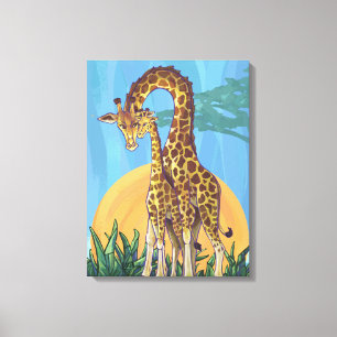Lienzo Giraffe Mama y Baby