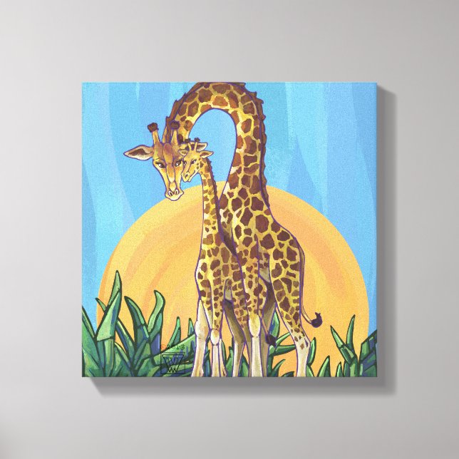 Lienzo Giraffe Mama y Baby (Anverso)