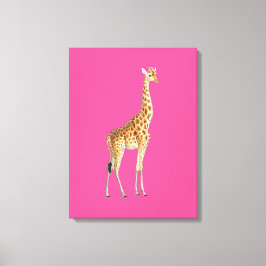 Lienzo Giraffe sobre fondo rosado