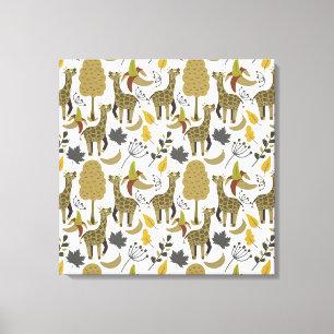 Lienzo Giraffilia patrón impecable amarillo blanco alto