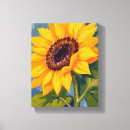 Lienzo Girasol Amarillo Floral Acuarela Brillante
