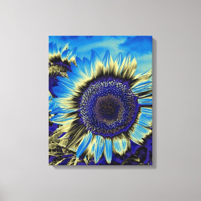 Lienzo Girasol azul (Anverso)