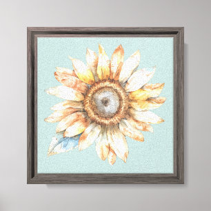 Lienzo Girasol Azul Blanco Amarillo
