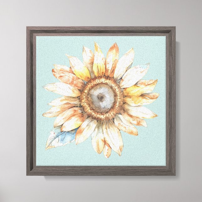 Lienzo Girasol Azul Blanco Amarillo (Anverso)