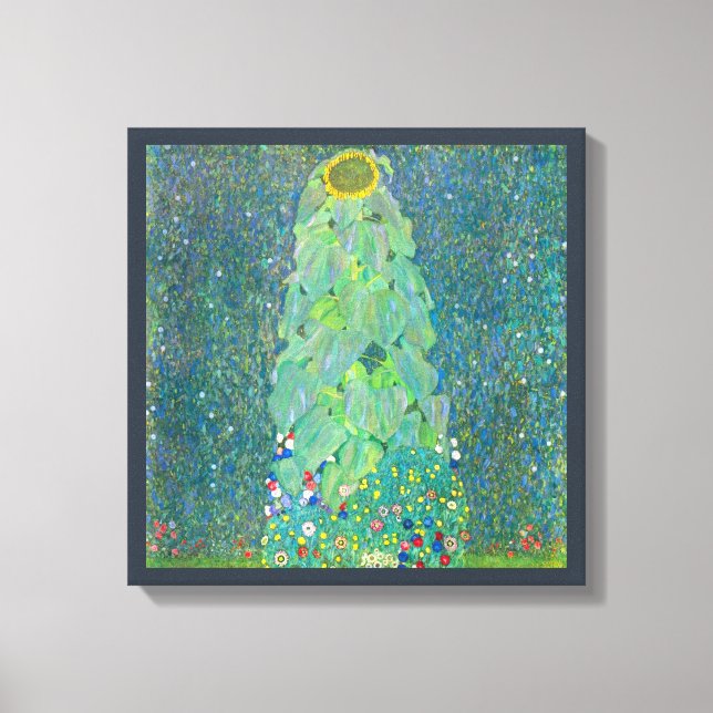 Lienzo Girasol de Klimt, flores antiguas Art Nouveau (Anverso)