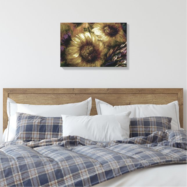 Lienzo "Girasol Dorado" [diseño 2] 18" x 12"  (Insitu(Dormitorio))