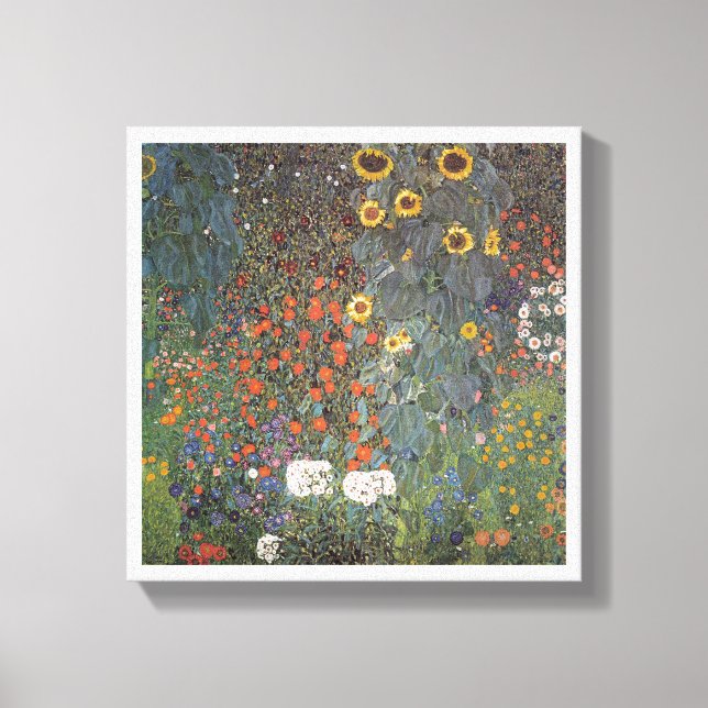 Lienzo Girasol en el jardín Gustav Klimt art nouveau (Anverso)