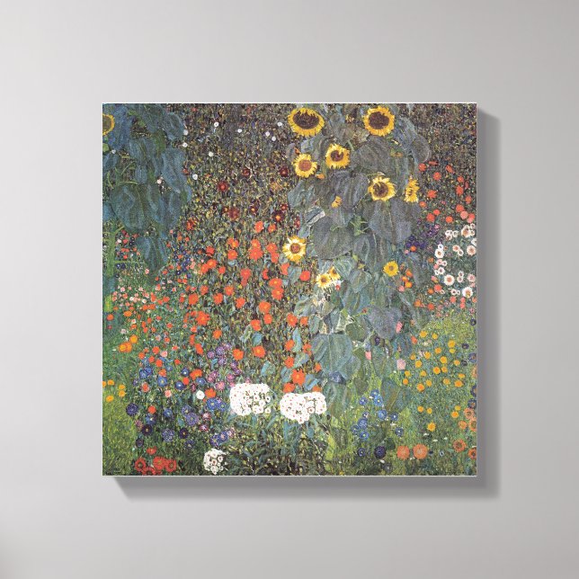 Lienzo Girasol en el jardín Gustav Klimt art nouveau (Anverso)