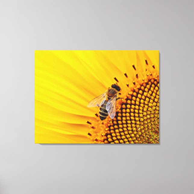 Lienzo Girasol y Abeja (Anverso)