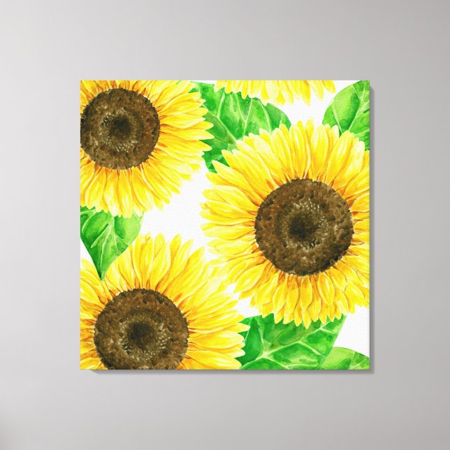 Lienzo Girasoles acuarela (Anverso)