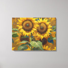 Lienzo Girasoles gigantes en la pintura del Día de Verano