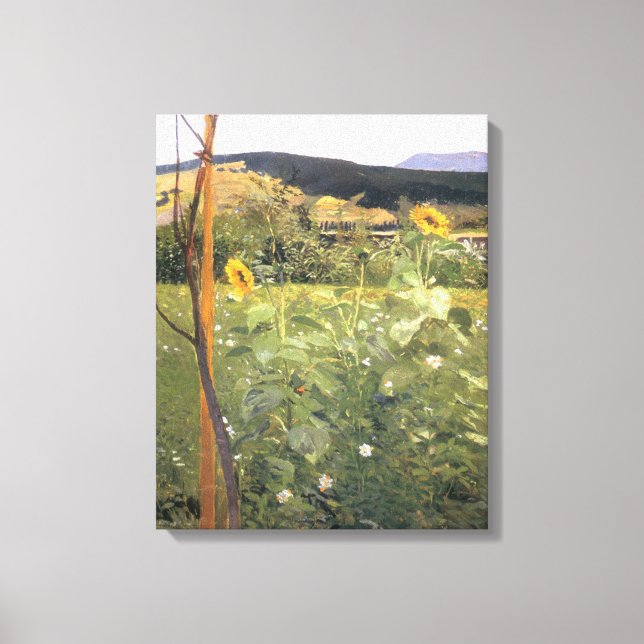 Lienzo Girasoles (por Jacek Malczewski) (Anverso)