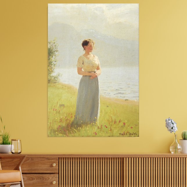 Lienzo Girl Beside A Fjord (Insitu (Sala de estar))