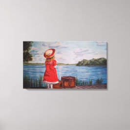 Lienzo Girl in Red-Stretched Canvas Print
