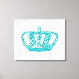 Lienzo Girly Aqua Blue Vintage Crown