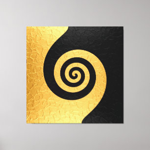 Lienzo Giro metalizado de acero inoxidable dorado y negro