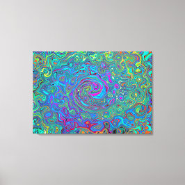 Lienzo Giro retro verde magenta, azul y espuma marina