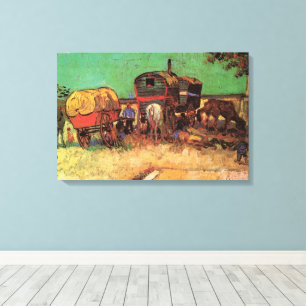 Lienzo Gitanos con caravanas de Vincent van Gogh