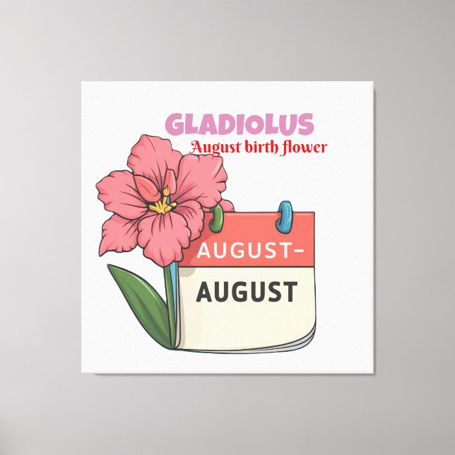 Lienzo Gladiolus - Flor De Nacimiento Para Agosto (Anverso)