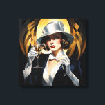 Lienzo Glam Art Deco: Mujer del oro<br><div class="desc">Retrato de estilo Art Decó de una mujer bellamente vestida</div>