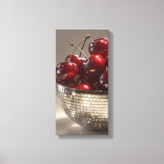 Lienzo Glam Disco Bowl Cherries Still Life Pop Art 