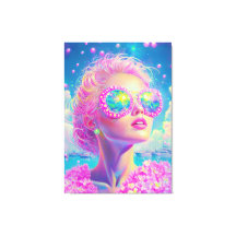 Glamorosa mujer neón con gafas de espuma