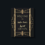 Lienzo Glamuroso Gatsby Art Deco SWEET de los años 20 16<br><div class="desc">Glamuroso, romántico y elegante Charm Roaring 20's Great Gatsby card design, inspirado en el glamour, el brillo, el viejo Hollywood y el Gran Gatsby de los años 20. También está disponible en blanco. Utilice la herramienta Personalizar para agregar su información. Para más información, visita por favor, mi Charm Roaring 20's...</div>