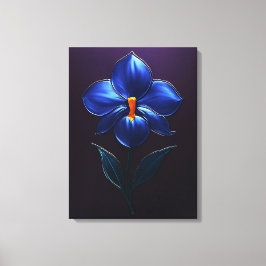 Lienzo Glänzende Blaue Orchidee – Botanische Kunst