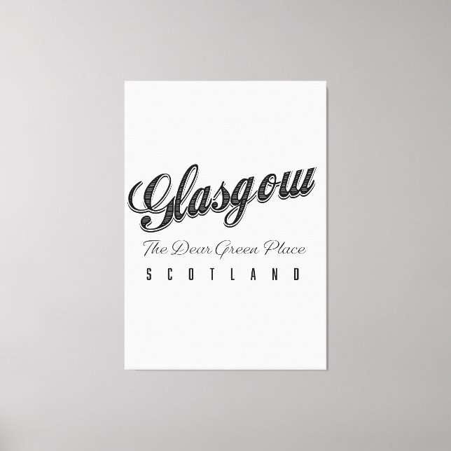 Lienzo Glasgow Escocia "El Querido Lugar Verde" (Anverso)
