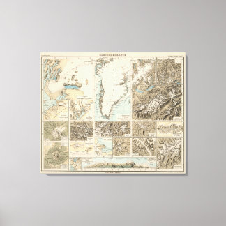 Lienzo Gletscherkarte - Mapa del Atlas de Glaciares