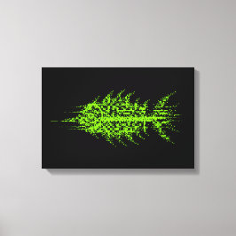 Lienzo Glitch Pixel Code Fish Wall Art