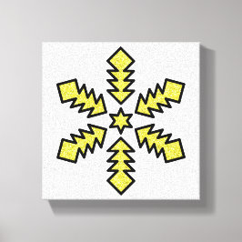 Lienzo Glitter Snowflake - Yellow Star