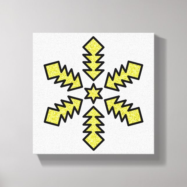 Lienzo Glitter Snowflake - Yellow Star (Anverso)