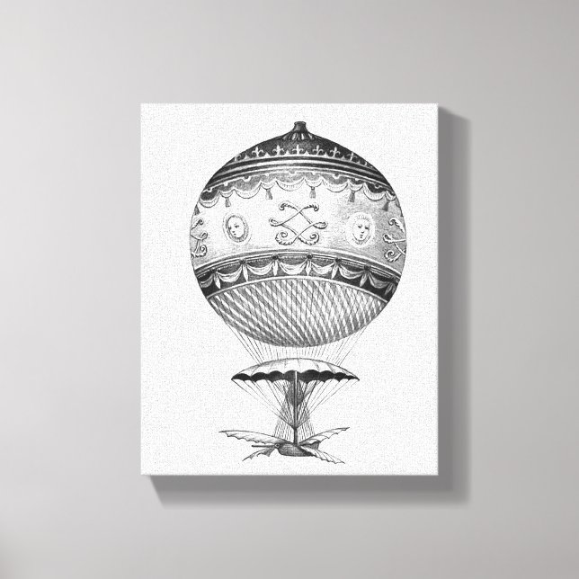 Lienzo Globo de aire caliente de Steampunk (Anverso)