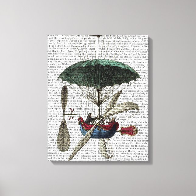 Lienzo Globo de aire caliente Place Du Louvre (Anverso)