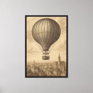 Lienzo Globo de Vintage sobre la ciudad