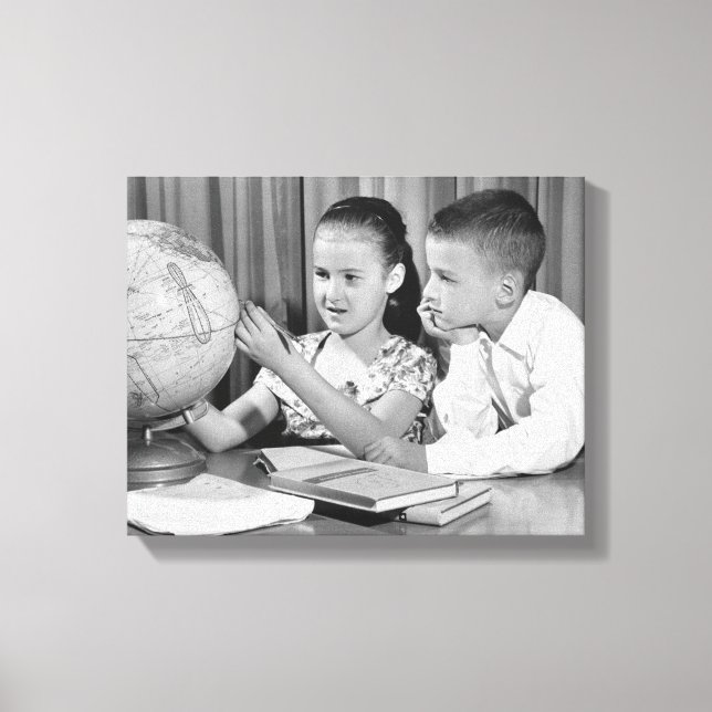 Lienzo Globo de visualización de Chicas y niños (Anverso)