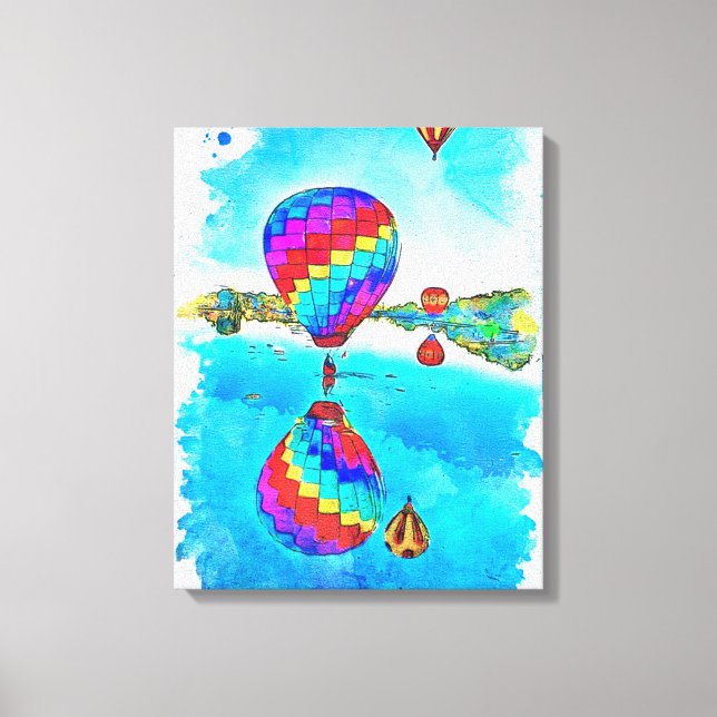 Lienzo Globos acuáticos de aire caliente en vuelo (Anverso)