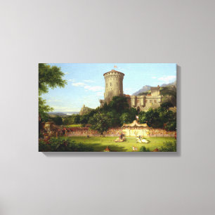 Lienzo Glorioso pasado (Castillo medieval y Caballeros Jo
